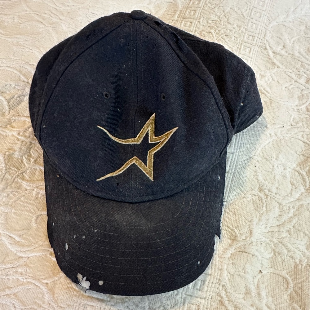 Vtg 90s Houston Astros Hat Gold Star Logo Snap Back MLB Baseball Retro Dad Cap